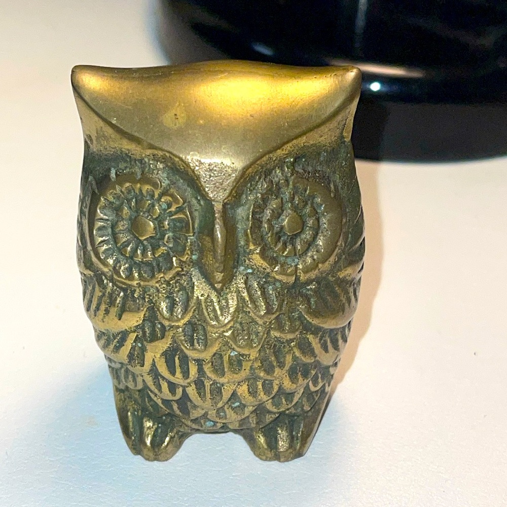 Brass Owl paper weight / decor. - Picture 2 of 5